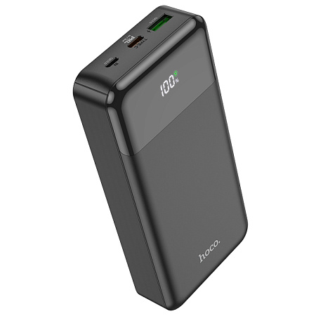 Универсальный Доп. Аккумулятор 20000mAh, J102A, HOCO, выход: 1 USB (18W)+1 PD 20W, черный