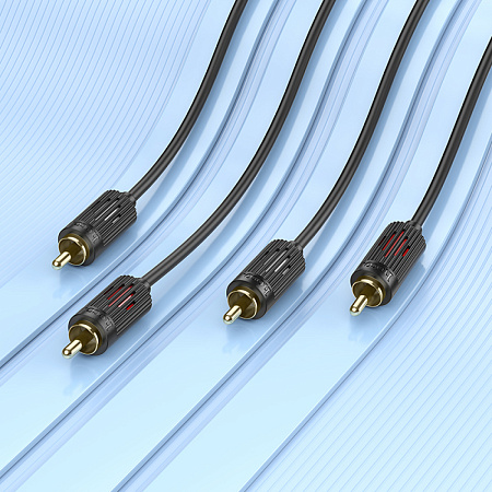 Кабель с RCA на RCA, UPA29, HOCO, колокольчики, черный