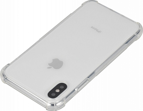 Чехол силиконовый для iPhone X/XS, усиленные края, с защитой камеры, X-CASE, прозрачный