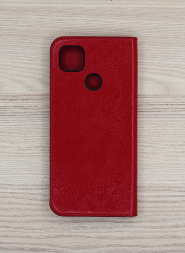 Чехол-книжка для Xiaomi Redmi 9C, боковой, экокожа, красный