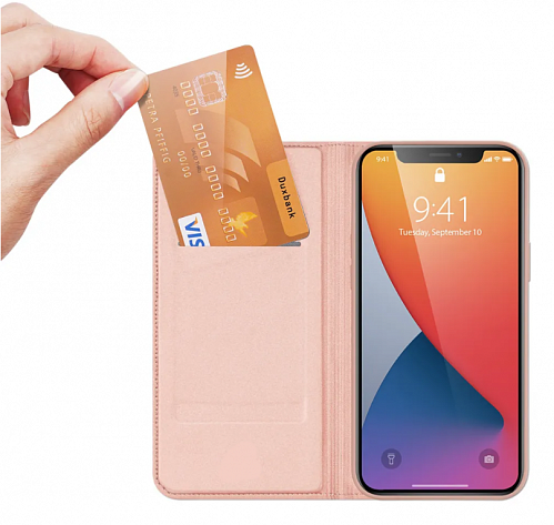 Чехол-книжка для iPhone 12/12 Pro (6.1), DU DU, боковой, розовый