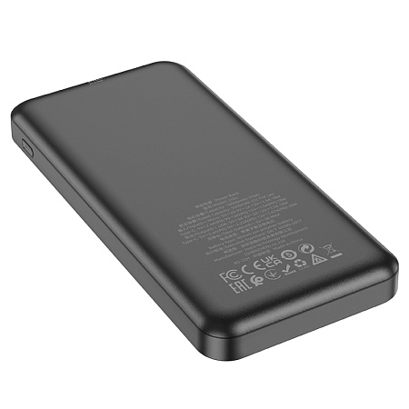 Универсальный Доп. Аккумулятор 10000mAh, J102, HOCO, выход: 1 USB (18W)+1 PD 20W, черный