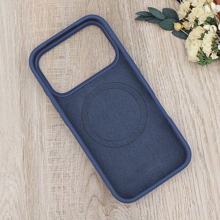 Чехол-накладка для iPhone 17 Pro, Silicon Case, магнитный (MagSafe), с дизайном, без лого, X-CASE, синий