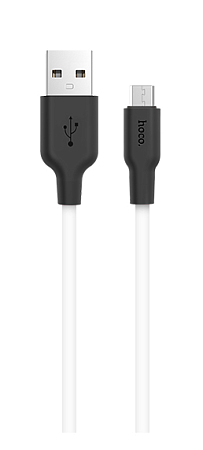USB Кабель Micro, HOCO, X21, силиконовый, черно-белый