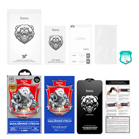 Защитное стекло на iPhone X/XS/11 Pro (A777), HOCO, HD, черное