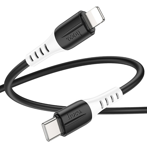 Кабель Lightning to Type-C (PD), HOCO, X82, 1м, силиконовый, черный