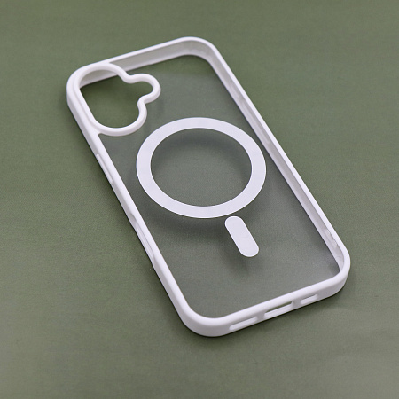Чехол силиконовый для iPhone 16, Магнитный (MagSafe), X-CASE, белый