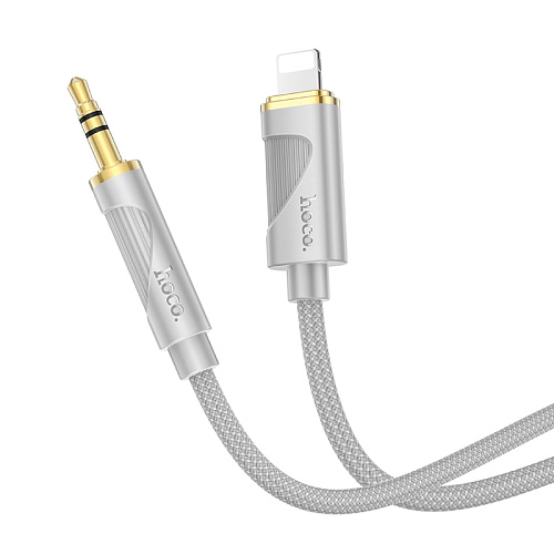 AUX Audio кабель 3,5 мм на Lightning, UPA30, HOCO, 1м, цвет серый