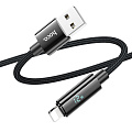 USB дата кабель Lightning, HOCO, U125, 1.2м, с дисплеем, черный