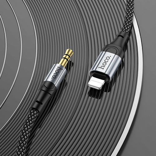AUX Audio кабель 3,5 мм на Lightning, UPA26, HOCO, черный