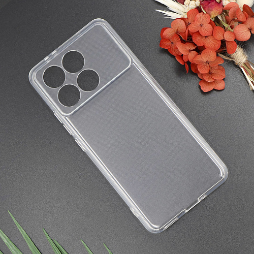 Чехол силиконовый для Xiaomi Poco F6 Pro /Redmi K70 (5G) /Redmi K70 Pro (5G), с защитой камеры, X-CASE, прозрачный