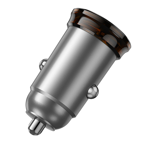 Автомобильное зарядное устройство, 2 PD 45W (NZ16B), HOCO, металлический серый