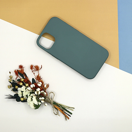 Чехол - накладка для iPhone 13 Mini, Silicon Case, без лого, зеленый лес