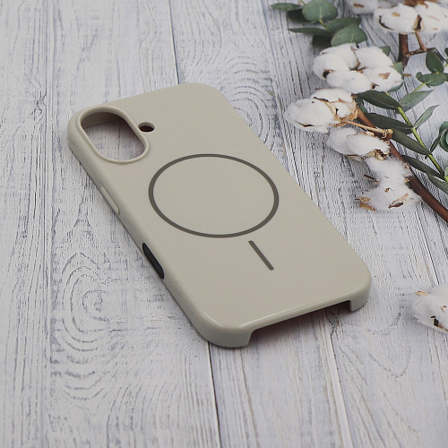 Чехол-накладка для iPhone 16, глянцевый, магнитный (MagSafe), без лого, X-CASE, белый