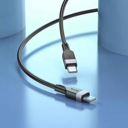 Кабель Type-C на Type-C, HOCO, X109, силиконовый, 3м, 60W, черный