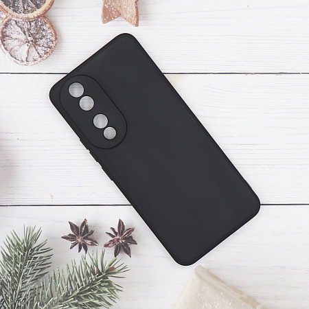 Чехол силиконовый для Honor 90, с микрофиброй внутри, с защитой камеры, X-CASE, черный