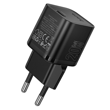 Сетевое зарядное устройство, 1 PD 20W  (N64), HOCO, цвет черный