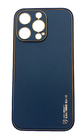 Чехол силиконовый для iPhone 13 Pro (6.1), Graceful Leather series, HOCO, синий