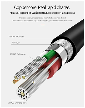 USB Кабель Type-C, HOCO, X20, 2M, белый