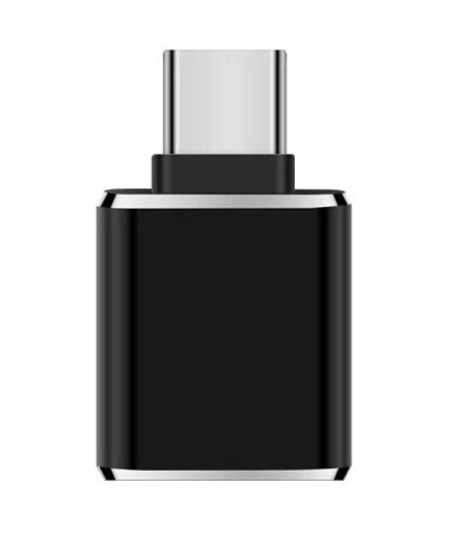 Переходник OTG Type-C (папа) — USB (мама), компактный, цвет черный