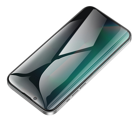 Защитное стекло на iPhone 13 (6.1)/13 Pro/14/16e, G15, HOCO, Guardian shield series full-screen anti-spy, черное