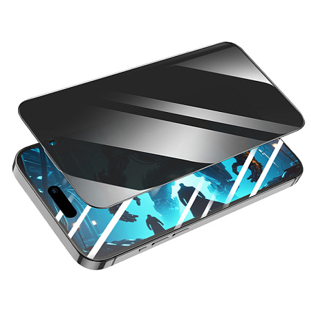 Защитное стекло для iPhone 16 Pro/17, A777 Plus, HOCO, антишпионское, черное