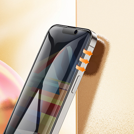 Защитное стекло для iPhone 15/16, A12 Pro, HOCO, 3D full screen HD tempered glass, черное