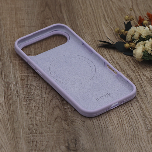 Чехол-накладка для iPhone 17 Air, Silicon Case, магнитный (MagSafe), с дизайном, без лого, X-CASE, сиреневый