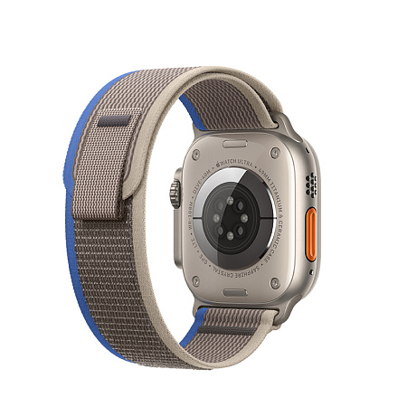Ремешок на руку для Apple Watch 44/45/46/49 мм, HOCO, WA14, нейлоновый, синий с серым