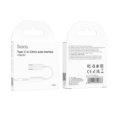 Переходник с Type-C на Jack, LS35, HOCO, белый