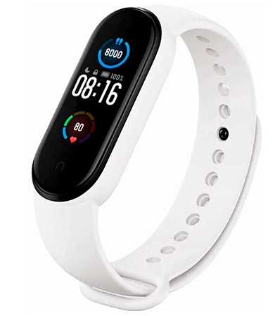 Ремешок на руку для Mi band 5/6, силиконовый, белый