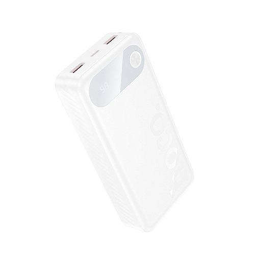 Универсальный Доп. Аккумулятор 20000mAh, J154A, HOCO, выход: 2 USB (22.5), 1 PD (20W), белый