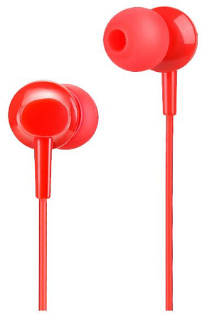 Проводные наушники M14 Universal Earphone, вакуумные с микрофоном, HOCO, красные