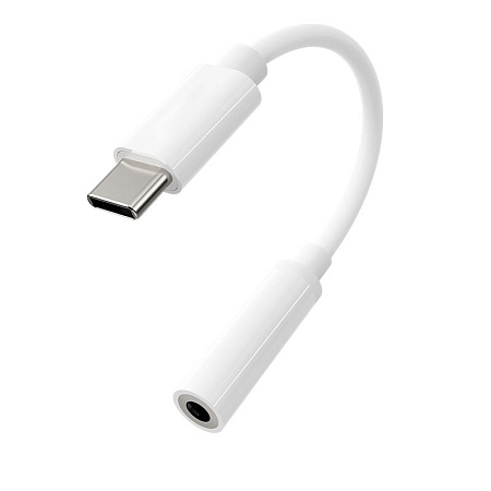 Переходник Type-C на 3,5mm Jack, MH-CM20, со шнуром, музыка+разговор+регулировка громкости, совместим с Ipad Pro, белый
