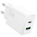 Сетевое зарядное устройство, 1 PD 20W + 1 USB 3.0 QC (N69), HOCO, белый