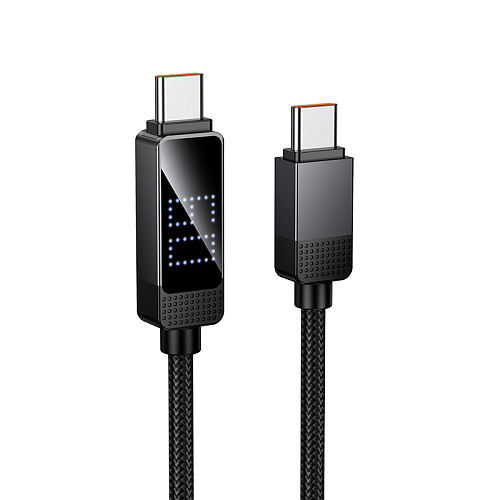 Кабель Type-C на Type-C, HOCO, U154, 60W, 1.2м, с дисплеем, черный