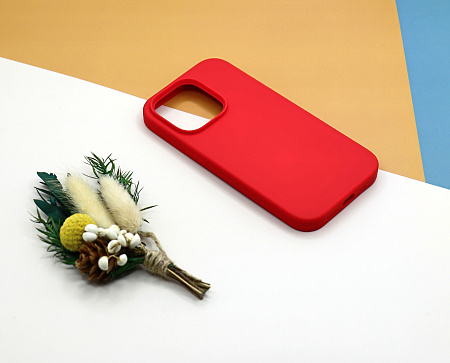 Чехол-накладка для iPhone 14 Pro, Silicon Case, без лого, красный