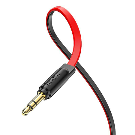 AUX Audio кабель 3,5 мм, UPA16, 2m, HOCO, черно-красный