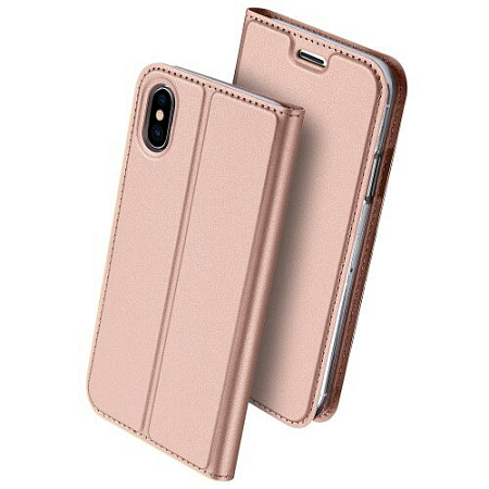 Чехол-книжка для iPhone X/XS, DU DU, боковой, розовый