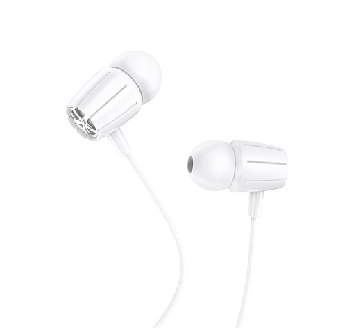 Проводные наушники M88, Graceful universal earphones with mic, HOCO, вакуумные с микрофоном, белые