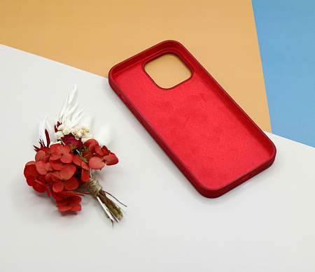 Чехол-накладка для iPhone 14 Pro Max, Silicon Case, без лого, бордовый