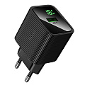Сетевое зарядное устройство, 1 USB 3.0 QC (CS81A), HOCO, с дисплеем, черный