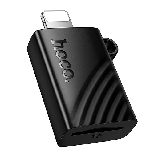Картридер Lightning, HB53, HOCO, поддержка microSD карт, черный
