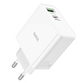 Сетевое зарядное устройство, 1 PD 65W + 1 USB 18W (C113A), HOCO, белый