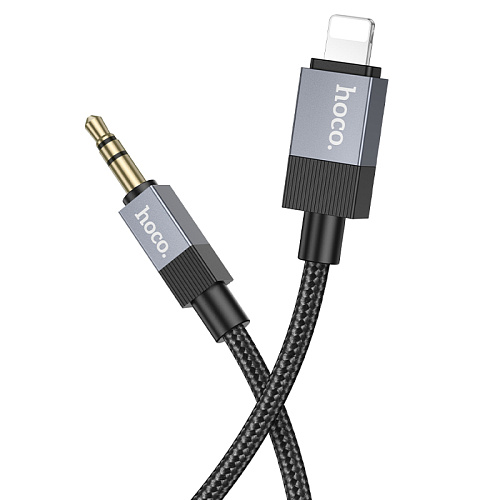 AUX Audio кабель 3,5 мм на Lightning, UPA32A, HOCO, длина 1 метр, цвет черный