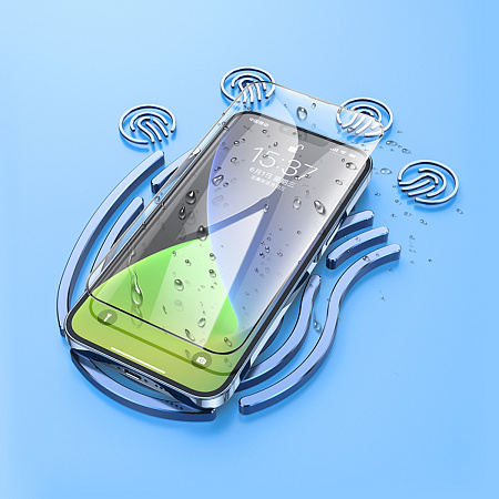 Защитное стекло на iPhone 13 (6.1)/13 Pro/14/16e, A777, HOCO, HD, черное