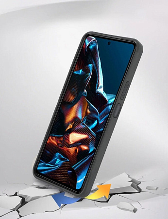 Чехол силиконовый для Xiaomi Poco X5 Pro (5G)/Note 12 Pro (5G), с защитой камеры, X-CASE, черный
