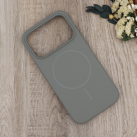 Чехол-накладка для iPhone 17 Pro Max, Silicon Case, магнитный (MagSafe), без лого, X-CASE, серый