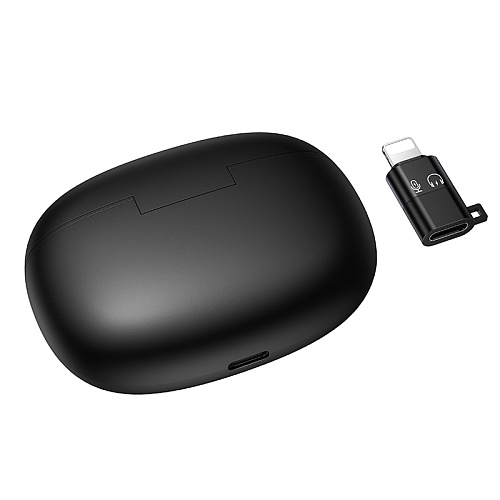 Беспроводной микрофон (2 шт) с приемником для Type-C и Lightning, L19, HOCO, черный