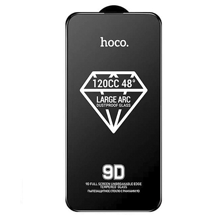 Защитное стекло для iPhone 15 Pro Max, A34, HOCO, 9D large arc dustproof glass, черное